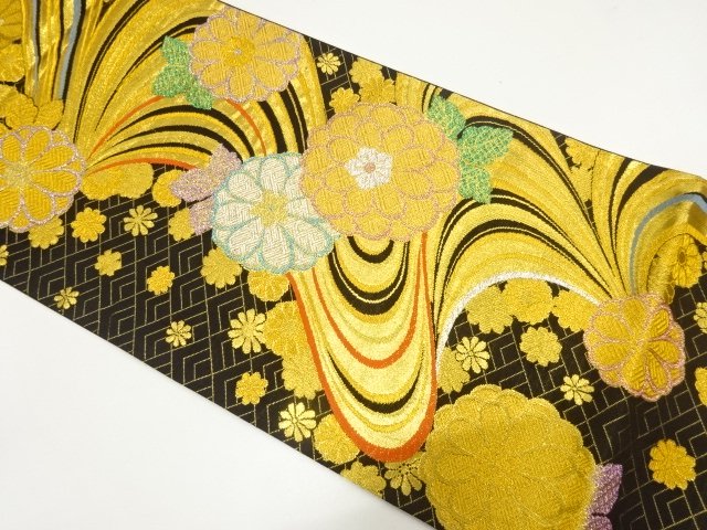 JAPANESE FUKURO OBI FOR FURISODE / WOVEN KIKU